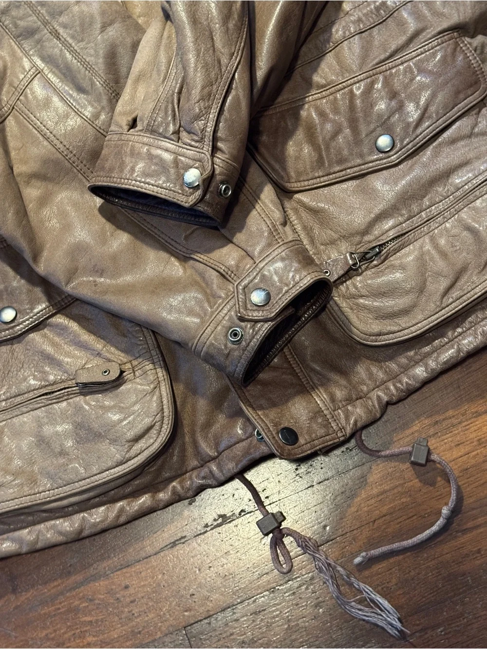 Levi's Brown Leather Military Field Jacket